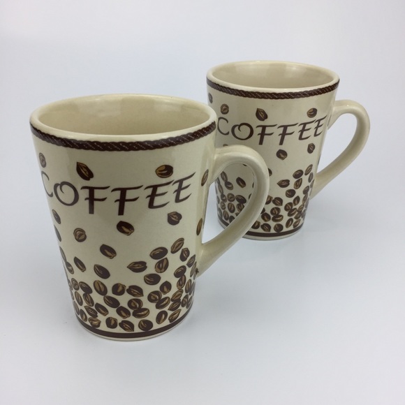 Brown coffee bean mugs cups by Le Gourmet 4” tall - Picture 7 of 7